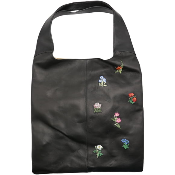 Hayward Women's Grand Shopper Embroidered Leather Tote - Black
