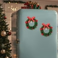 thumbnail image 2 of WLOELOEW Style C 2 Piece Christmas Magnetic Wreath Ornament Refrigerator Magnet For Holiday Home Kitchen Decor Festive C, 2 of 7