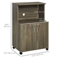 thumbnail image 3 of HOMCOM Chariot Micro-Ondes sur Roulettes Chariot Utilitaire Rangement Buffet, Gris, 3 of 10