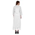 thumbnail image 4 of Bimba Kurta Droite Unie Ethnique Indienne pour Femmes à Col Mandarin avec Encolure Plissée en Coton, 4 of 7