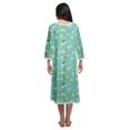 thumbnail image 3 of Moomaya Robe de Nuit Imprimée Longueur Genou en Coton avec Bordure en Dentelle Manches 3/4 pour Femmes, 3 of 5