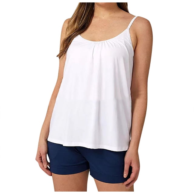 HNMKIU Gym Racerback Tank Tops Shelf Bra Camisoles Adjustable Spaghetti Strap Tank Tops Basic Layer