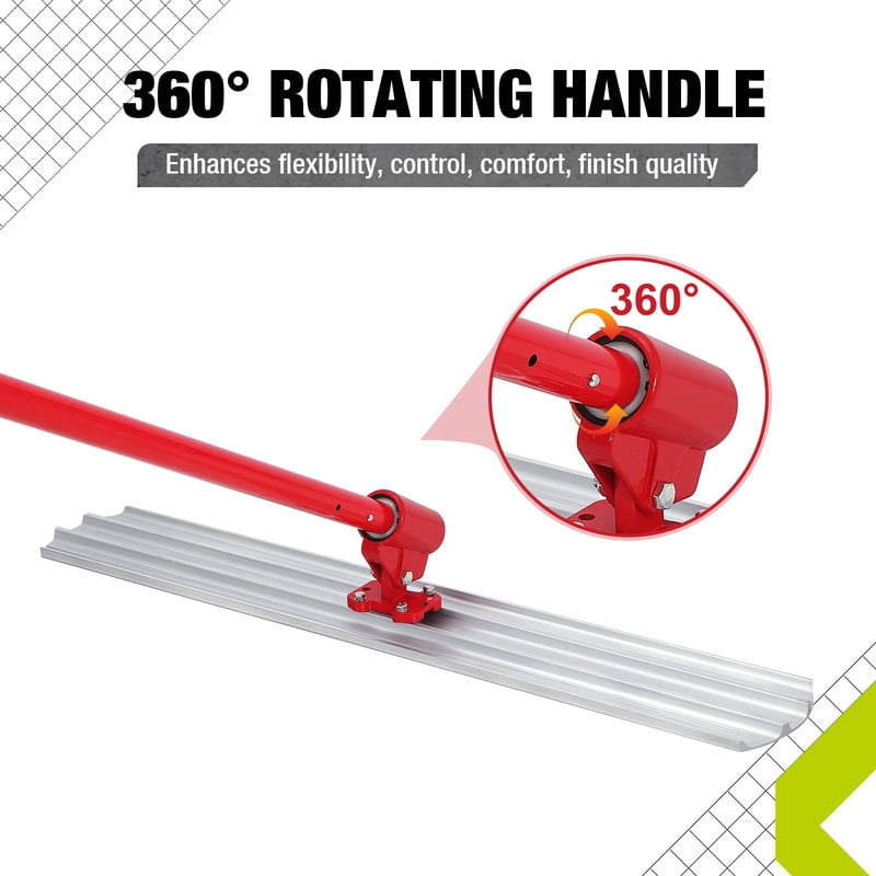48"x8" Magnesium Bull Float with Adjustable Handle Bracket (70.9"), Heavy Duty Concrete Finishing Tool with Extension Poles & Carrying Case