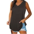 thumbnail image 2 of Débardeurs pour Femmes Col en V Basique Décontracté Fluide Été Sans Manches T-Shirt, 2 of 8