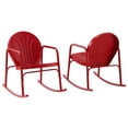 thumbnail image 1 of Crosley Furniture Fauteuil Berçant en Métal Griffith, Fini Rouge Vif Lustré (Ensemble de 2), 1 of 7