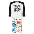 thumbnail image 1 of Halloween Pajamas Matching Sleepwear Classic Letter Print Long Sleeve Raglan Tops + Pants Set, 1 of 6