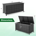 thumbnail image 3 of Gymax Tightly-Woven Rattan Deck Box w/ Polyester Liner Universal Wheels & Gas Strut Black, 3 of 10