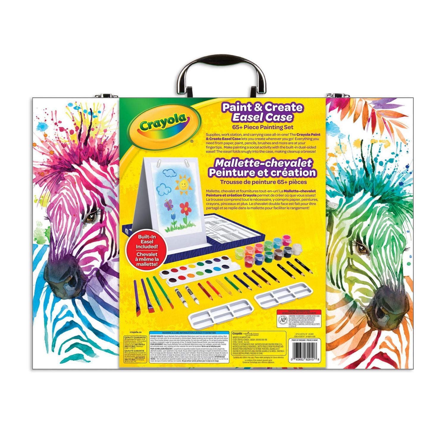 Crayola Paint & Create Easel Art Case –  Painting Set For Kids, Paint, Watercolours, Gift for Boys & Girls, Ages 4, 5, 6, 7, 8