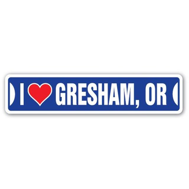 SignMission SSIL-Gresham Or Street Sign - I Love Gresham, Oregon