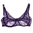 thumbnail image 1 of WMTBSRSW Women's Floral Lace Bra Full Coverage See Through Bralettes Demi Sheer Mesh Balconette Bralette Unlined Underwire Embroidered Mesh Soft Bralettes, 1 of 5