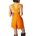 thumbnail image 2 of Honganda Salopette Courte en Denim pour Femmes, Bretelles Ajustables, Poche, Combishort, Short, Poignets Roulés, 2 of 3
