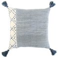 thumbnail image 1 of HomeRoots 403471 Ivory & Blue Accent Stitch Color Block Throw Pillow, 1 of 1