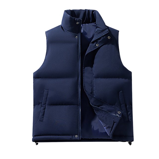Cameland Veste Décontractée Sans Manches pour Hommes, Mode, Couleur Unie, Col Montant Double Face, Chaude