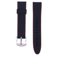 thumbnail image 2 of EeaseCA Watch Strap Waterproof Durable Silicone Watch Band Breathable Watch Wristband for Replacement 24mm (Black with Red Line), 2 of 8
