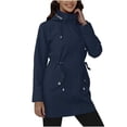 thumbnail image 3 of Sentmoon Coat Oversized Long Sleeve Winter Jacket for Women Zipper Solid Color Windproof Waterproof Hoodie for Women Fall and Winter Delightful for Sports, 3 of 9