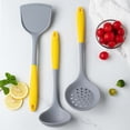 thumbnail image 4 of Oleegame 2PC Kitchen Utensils Set New Two Color All Pack Silicone Soup Spoon Colander Non Stick Pot Spatula Home Cooking Kitchenware Set, 4 of 4