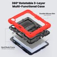 thumbnail image 2 of XYX For iPad Air 11 inch (2025 M3/2024 M2) Case, 360 Rotating Shockproof Cover with Stand, Screen Protector, Shoulder Strap, Red, 2 of 7