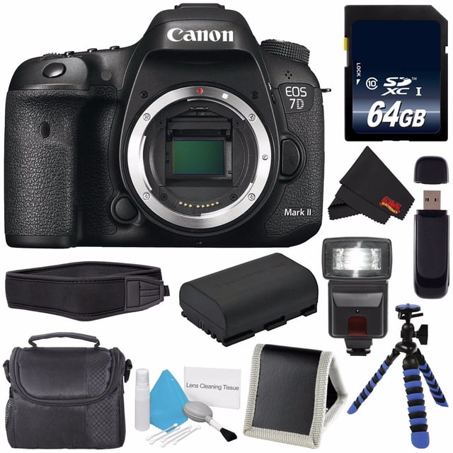 Canon Eos 7D Mark II Digital Camera (International Version) 9128B002 + Memory Card + LP-E6 Replacement Lithium Ion Battery + Deluxe Cleaning Kit + Carrying Case + MicroFiber Cloth Bundle
