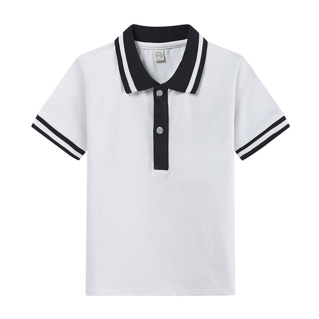 Polo pour Garçons Polo Uni pour Garçons Chandail de Rugby Polo à Manches Courtes Polos 4-5 Ans Mode Garçons