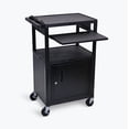 thumbnail image 1 of Luxor 42"H AV Cart - 3 Shelves, Cabinet, Front Pullout Shelf, 1 of 2