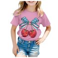 thumbnail image 1 of WEAIXIMIUNG T-Shirts Blancs pour Enfants Filles T-Shirt à Manches Courtes d'Été Col Rond T-Shirt Coupe Décontractée T-Shirts Basiques, 1 of 4