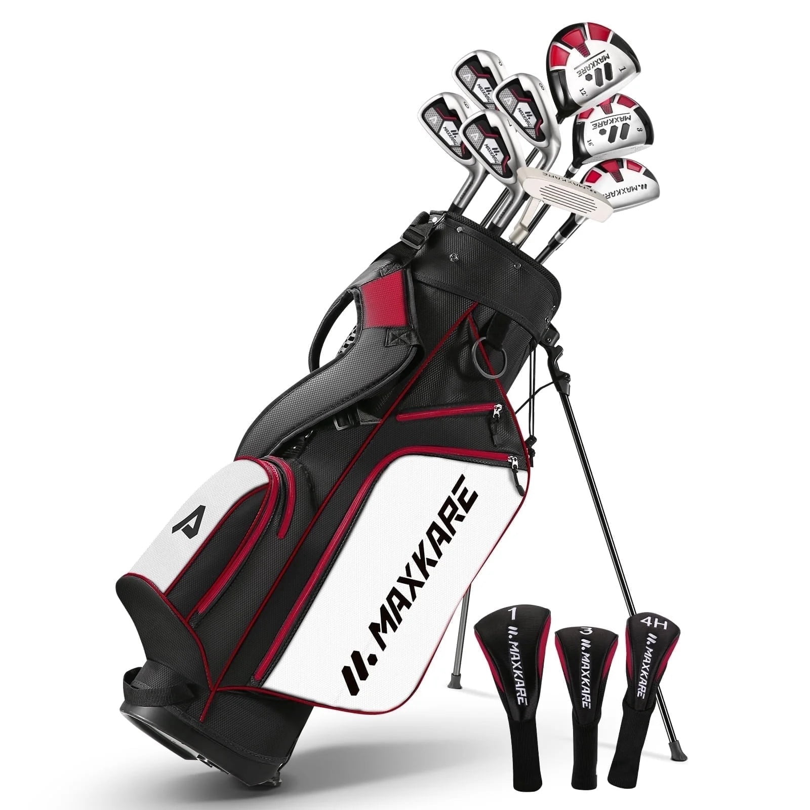 Women's Golf Club Set 8-Piece, Includes Driver, Stand Bag, 3 Head Covers, Right Hand, Red