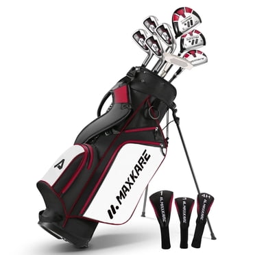 Ensemble de Clubs de Golf pour Femmes 8 Pcs, Comprend un Conducteur, un Sac avec Support, 3 Couvre-Chefs, Main Droite, Rouge