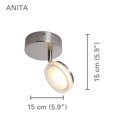 thumbnail image 2 of Xtricity - 1 Plafonnier avec LED Intégrée, Largeur 5.90 Pieds', de la Collection Anita, Nickel, 2 of 3