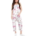 thumbnail image 1 of Girls Overall Bow Print Jumpsuits Rompers for Girls Spaghetti Strap Rompers with Pockets Summer Clothes for Girls 11-12 Y, 1 of 6