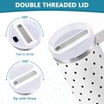 thumbnail image 4 of Gobelet de 30 oz avec Poignée, Couvercle et Paille, Gobelet d'Eau Isolé, Tasse d'Eau en Acier Inoxydable, Tasse Bouteille Réutilisable, Compatible avec Porte-Gobelet, Pois, Blanc, 4 of 6