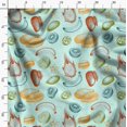 thumbnail image 3 of Soimoi Green Cotton Cambric Fabric Mix Fruits Print Fabric by the Yard 56 Inch Wide, 3 of 6