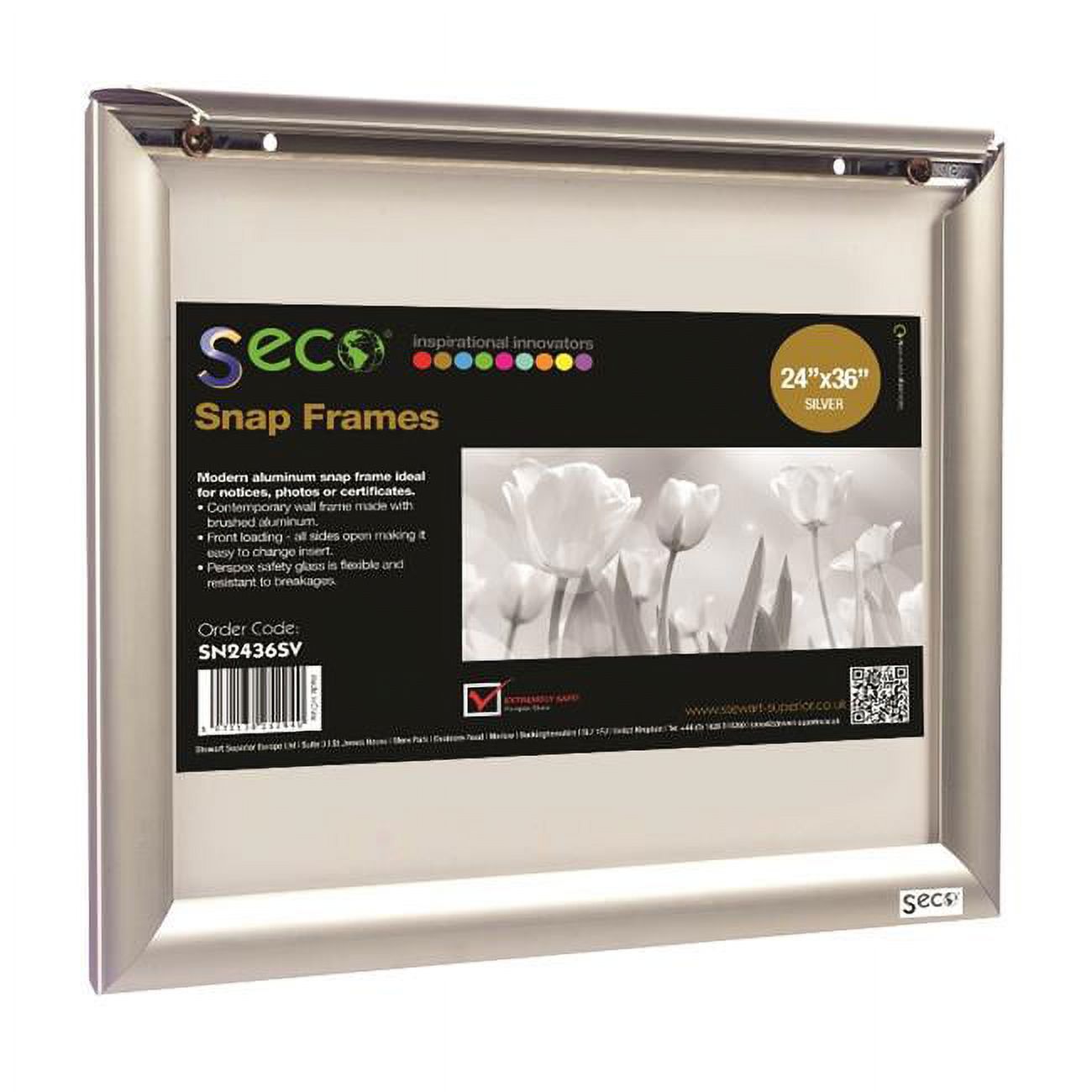 SECO Snap Affiche Cadre Cas, 11 x 14 pouces, Argent