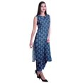 thumbnail image 3 of Moomaya Kurta Sans Manches à Col Peter Pan avec Pantalon Ensemble Ethnique 2 Pcs pour Femmes, 3 of 6