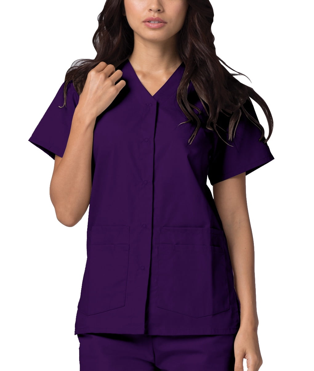 Adar Uniformes Médicaux Universels pour Femmes - Haut de Sarrau à Boutons-Pression à l'Avant