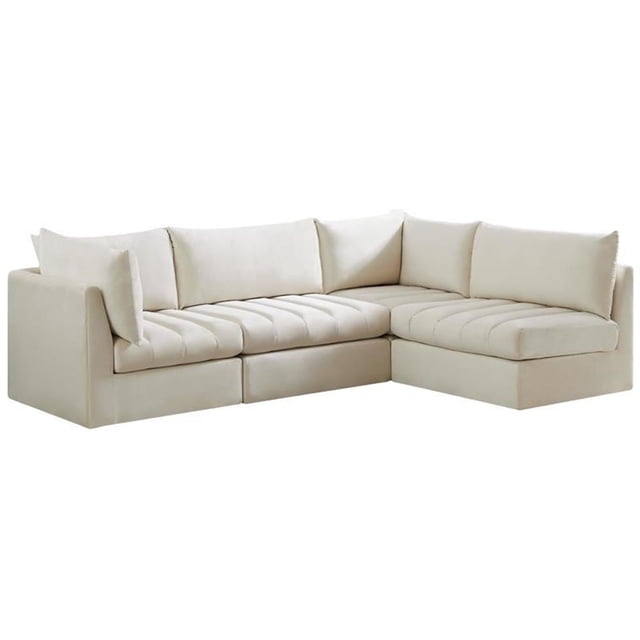 Meridian Furniture Jacob Sectionnel Modulaire en Velours Crème