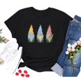 thumbnail image 2 of T-shirts d'Entraînement d'Été Grande Taille pour Femmes Pâques Col Rond Imprimé Nain T-shirt Haut Manches Courtes Décontracté Ample Blouse Col en V T-shirt Femmes en Liquidation, 2 of 4