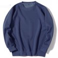 thumbnail image 3 of Ediodpoh Chandail pour Homme Ajusté Automne Décontracté Uni Col Rond Haut Couleur Col Rond Long Manteau Automne Poche Manches Longues Blouse pour Homme Chandail à Col Rond Bleu Marine P, 3 of 3
