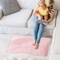 thumbnail image 1 of yulier Small Throw Rug, 20x32 inch Fluffy Shaggy Soft Area Rug Non Slip Bedside Rug Rectangular Carpet for Bedroom Nursery Dorm Room Decor, Pink, 1 of 2