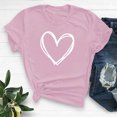 thumbnail image 4 of Meichang T-Shirts de la Saint-Valentin pour Femmes Hauts Mignons T-Shirts à Motif de Cœur Hauts de Fête Manches Courtes Blouses Décontractées de Printemps Col Rond Chandails à Enfiler, 4 of 6