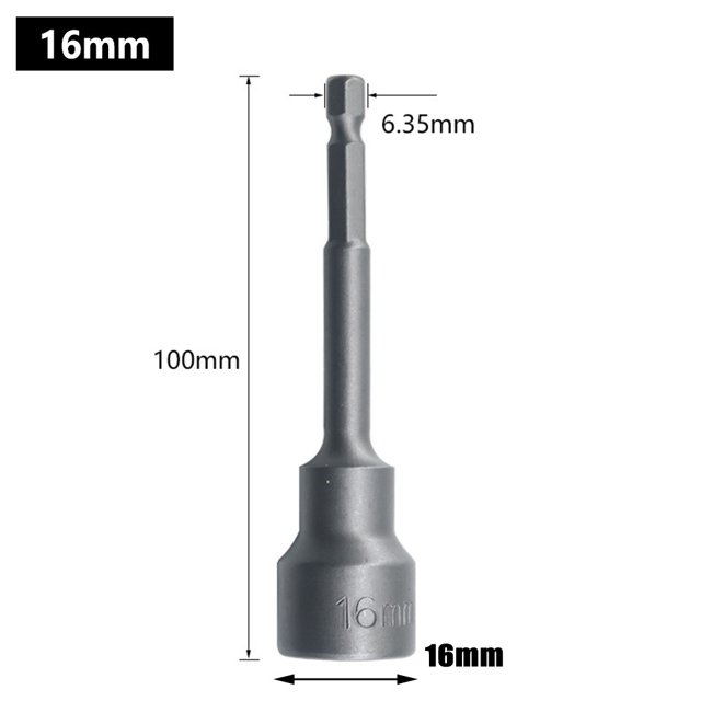 Douille de Forage Hexagonale 100mm Long 6mm-19mm