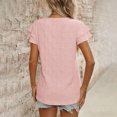 thumbnail image 4 of Pisexur Blouses d'Été Mode Femme Couleur Unie Col Rond Manches Courtes, Blouses pour Femmes Habillées Décontractées Hauts pour Femmes, Hauts d'Été pour Femmes Rose, m, 4 of 7