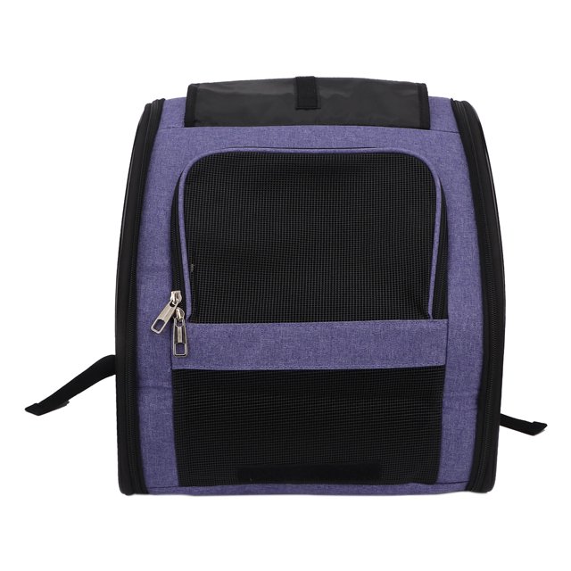 Sac à Dos de Support pour Animaux de Compagnie, Réglable Intégré dans 4 Grilles de Ventilation Portables Sac à Dos pour Chat Grande Capacité Respirante pour l'Extérieur Violet, Gris
