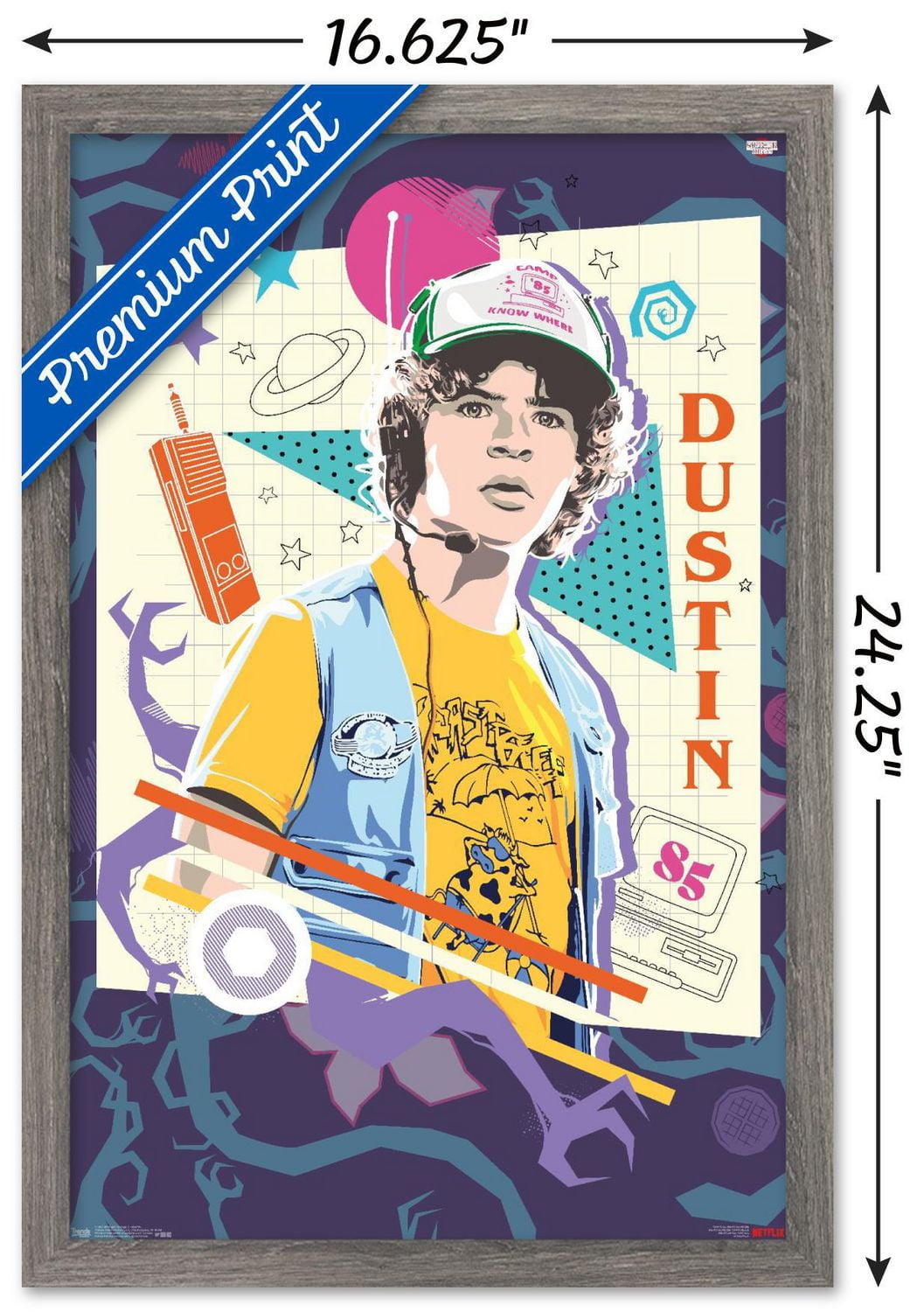 Netflix Stranger Things: Season 3 - Dustin Wall Poster, 14.725" x 22.375" Framed