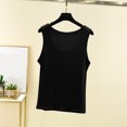 thumbnail image 4 of Débardeur pour Femme avec Soutien-Gorge Intégré, Camisoles Sans Manches pour Femmes Couleur Unie Col Rond Camisole Décontractée, Haut de Détente Doux pour Dormir pour l'Été, 4 of 9
