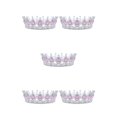 thumbnail image 1 of ZheElen Alloy Durable And Non-deforming Rhinestone For Wedding Or Cosplay Family Wedding Hair Crown Silver + pink 5Set, 1 of 6