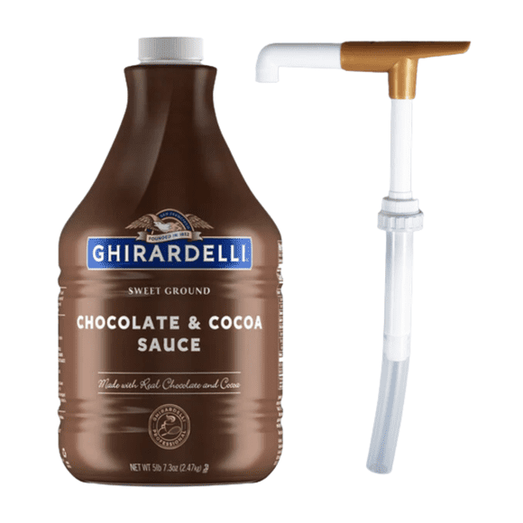 Ghirardelli Sweet Ground Chocolate & Cocoa Flavoring Sauce 64 fl. oz. Bonus Squeeze Pump