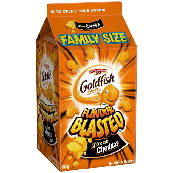 Goldfish Flavour Blasted Xtreme Cheddar Family Pack, Crackers, 750g Carton