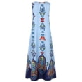 thumbnail image 4 of Robe Maxi d'Été Sans Manches à Rayures Imprimées à Col en V Vintage Décontractée pour Femme, 4 of 5