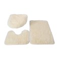 thumbnail image 2 of 3 Piece Absorbent Bath Mat Set, Bath Mat, Toilet Lid Cover, Washable for Shower Beige Yellow, 2 of 8