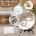 thumbnail image 4 of Gymax Wicker Stationary Egg Chair Lounge Basket Sofa Chair w/ Heavy-Duty Metal Frame White, 4 of 6